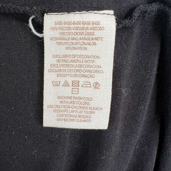 Free People Black Long Sleeve Roxie Mesh Long Sleeve Tee Size XS - Picture 8 of 9